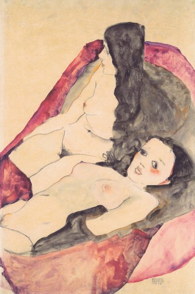 Two Female Nudes by Egon Schiele